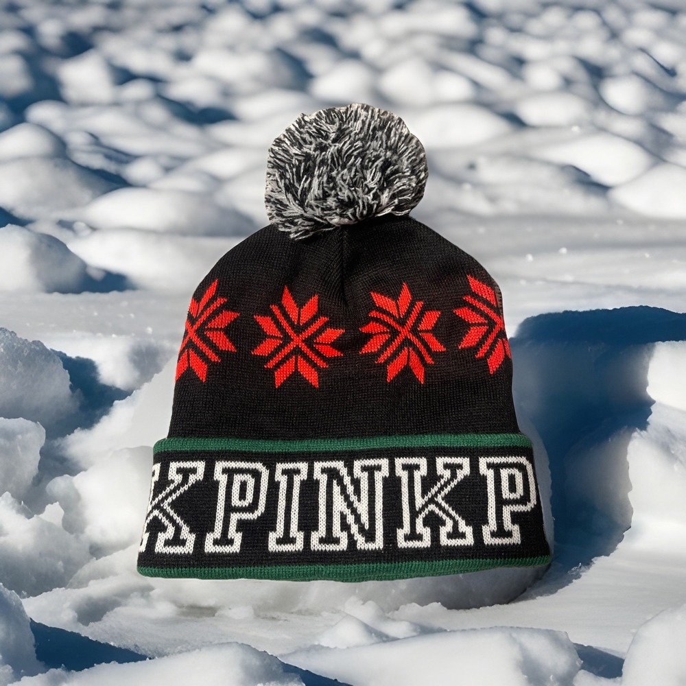 VS‎ PINK  PINK NATION KNIT WINTER HOLIDAY BEANIE HAT CHRISTMAS